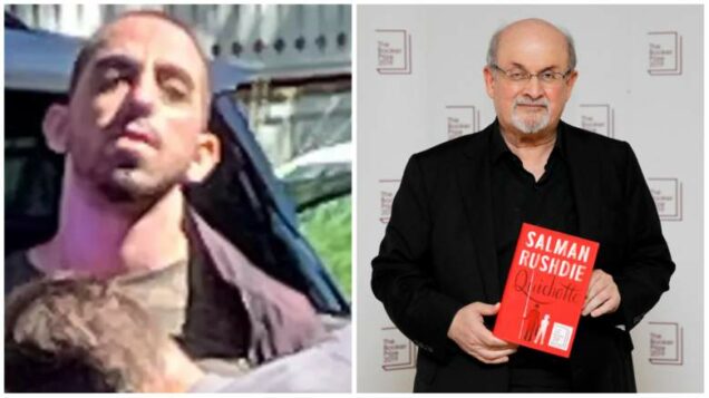 Hadi Matar and Salman Rushdie