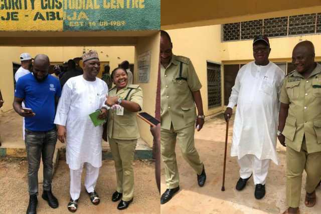 Nyame and Dariye while leaving the prison