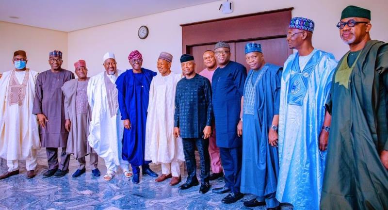 The APC governors with Osinbajo during the visit