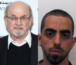 Right – Hadi Matar, the 24-year-old and famous novelist, Salman Rushdie
