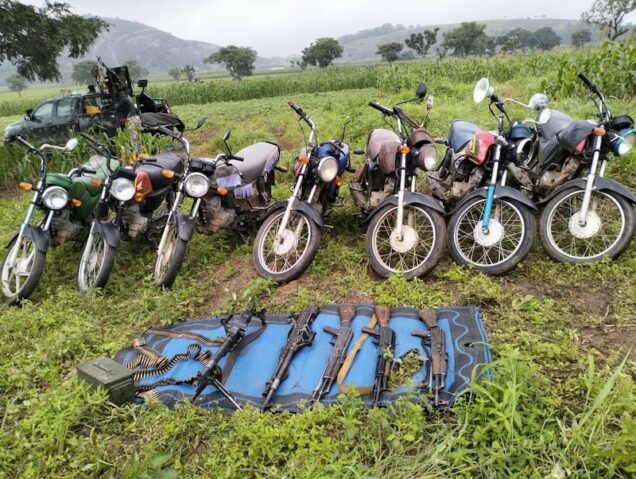 Motorcycles, guns recovered from terrorists in Chikun LGA of Kaduna