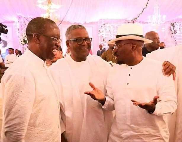 Okowa, Dangote and Ovia at the event