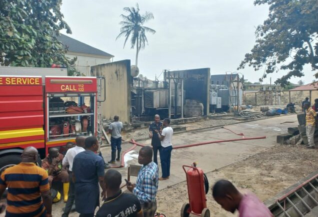 Eko Electricity Distribution Company (EKEDC) injection substation in Idumagbo, Lagos Island consumed by fire