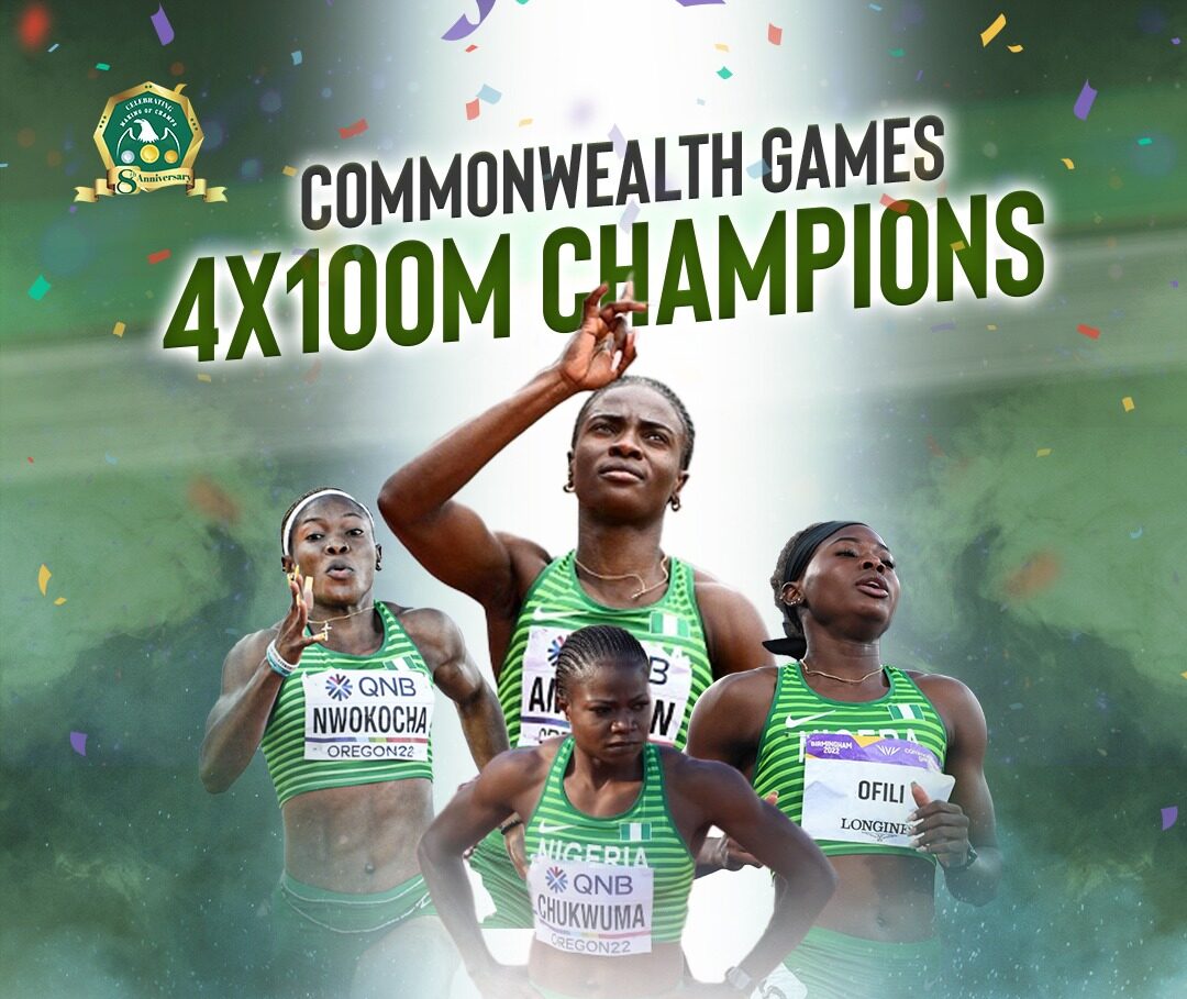 Nigeria's relay quartet at the Birmingham Commonwealth Games