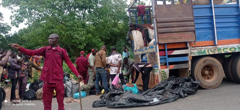 A truck intercepted on Tuesday with over 147 passengers on the Iyana Bodija – Iso Pako road in Ibadan, Oyo State on Tuesday