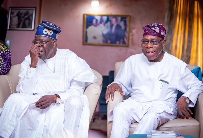 Obasanjo and Tinubu share  some jokes