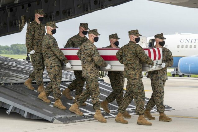 One of the dead soldiers brought to U.S. last year August