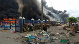 Oyingbo BRT Bus Terminal burnt during EndSARS protest