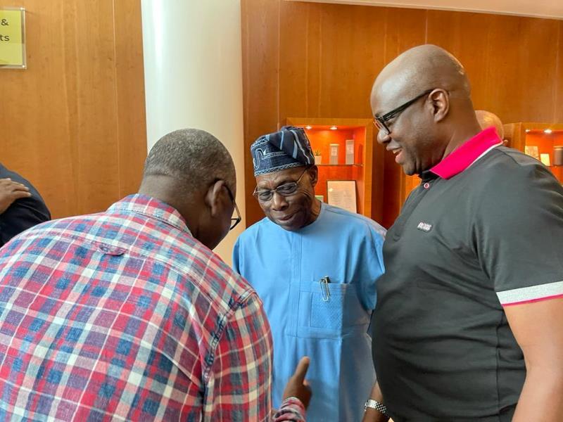 The former president with Ortom and Makinde in London