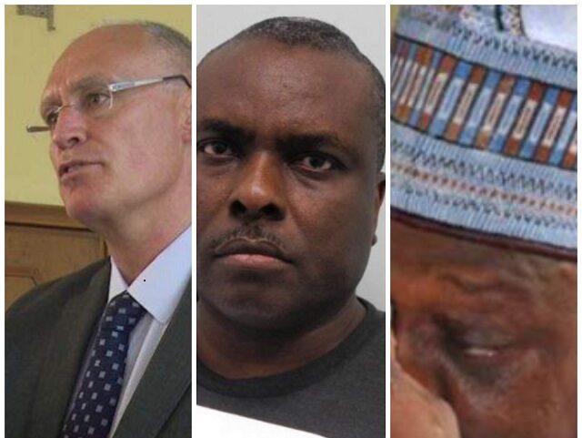From left: Ex-UK Met Police Officer, Peter Clark , ex- governors James Ibori and Joshua Dariye