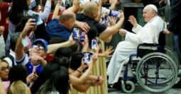 Pope Francis on a wheelchair in Canada