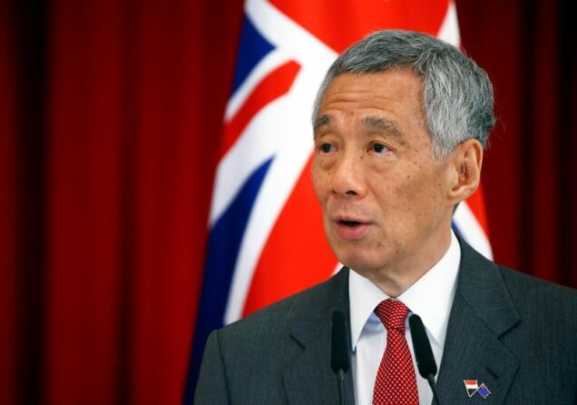 Singapore’s Prime Minister Lee Hsien Loong speaks at the Istana in Singapore