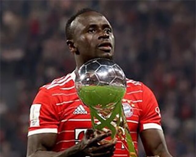 Sadio Mane with Bayern's German super Cup