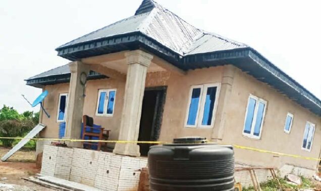 The building where the 20 mummified bodies were discovered in Benin Edo State
