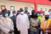 Transport minister Muazu Sambo, middle, at the University of Transportation in Daura