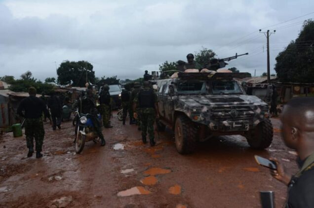 Nigerian troops on patrol