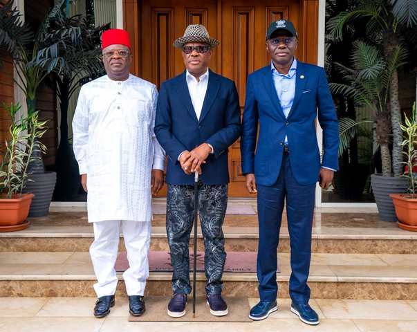 Umahi, Wike and Sanwo-Olu in Port Harcourt