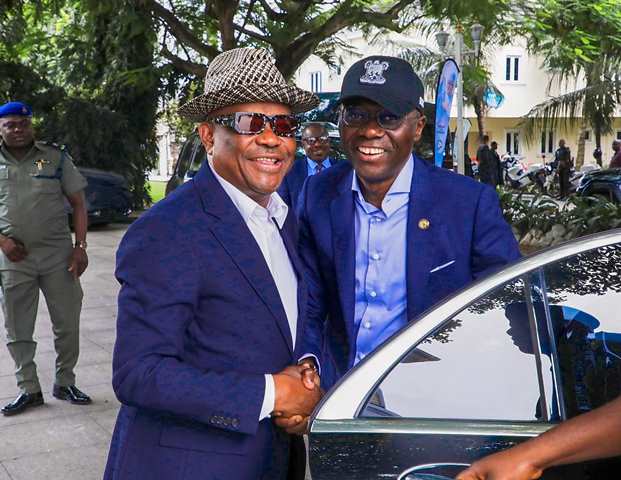 Moment Sanwo-Olu landed in Port Harcourt to unveil Wike's flyover (Photos)
