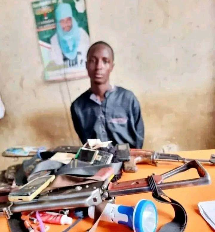 Deadly terrorist, Yusuf Monore with AK-47, AK-49 rifles