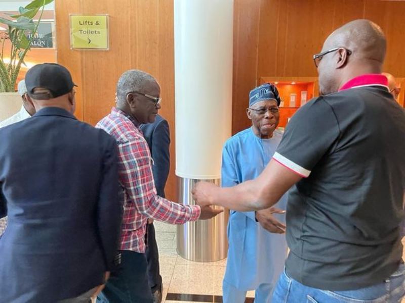 Obasanjo with Ortom and Makinde in London