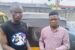 Members of a notorious one-chance gang operating with a tricycle in Surulere area of Lagos, Usman Hussani and Ebuka Ukechukwu: Arrested by police