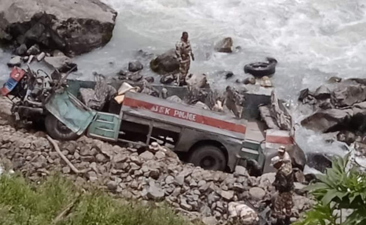 6 Indian security personnel die as bus falls into riverbed