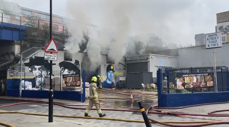 smoke from the Southwark train station fire