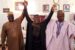 Sokoto Commissioner for Careers and Security Matters retired Colonel Garba Moyi Isa (middle) when he was received into the All Progressives Congress, APC by Senator Wamakko.