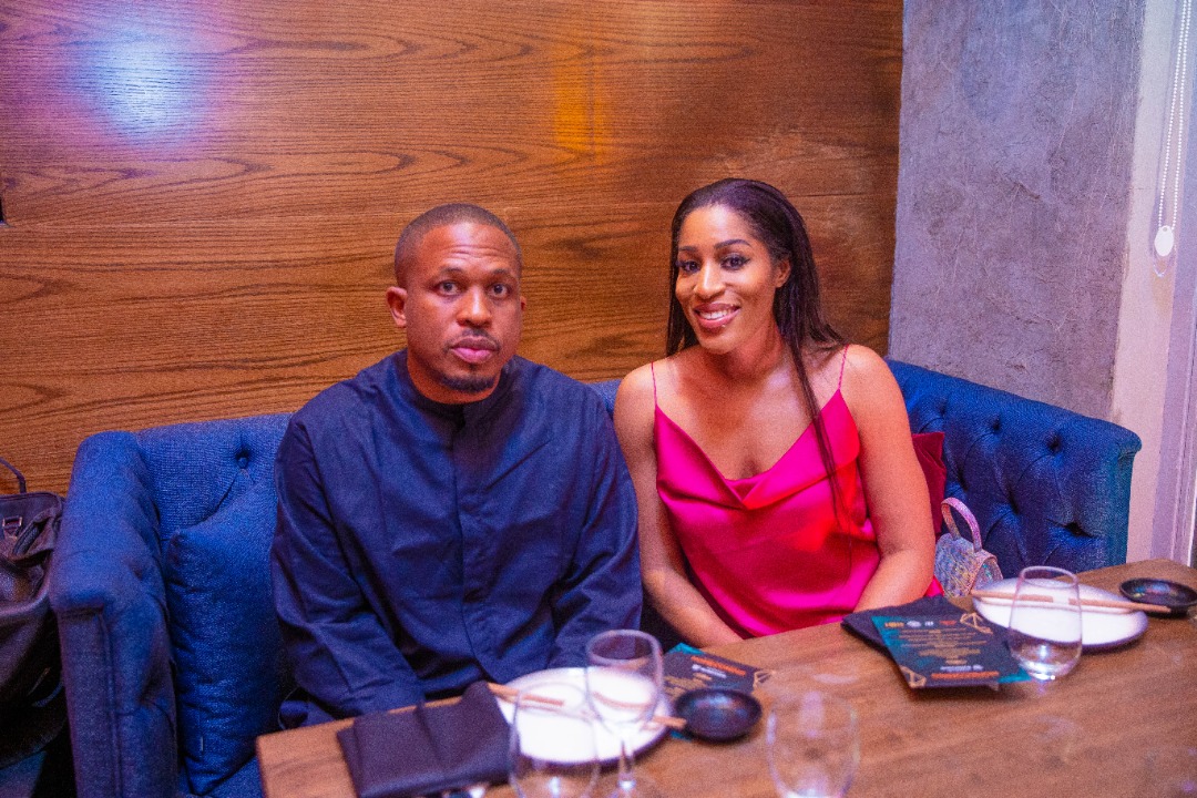 Naeto C and wife at Tobi Amusan's  Homecoming dinner at KOI Restaurant, VI, Lagos. Photo by Ayodele Efunla