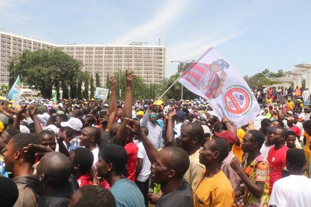 Massive crowd at the mini-rally for Tinubu