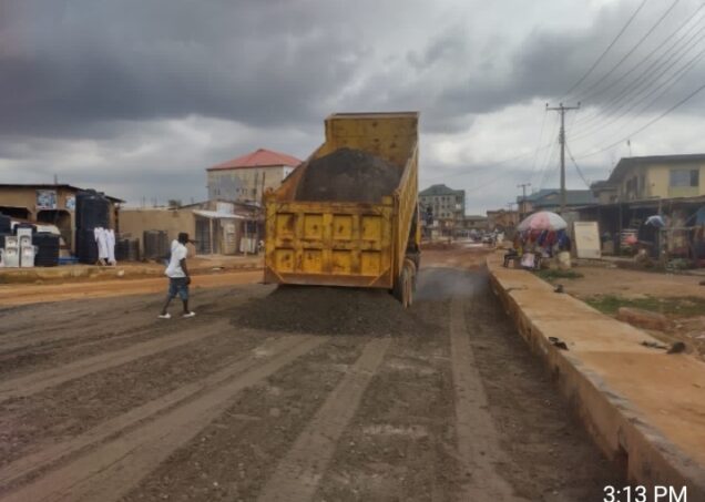 Ongoing reconstruction of Olusegun Osoba Road, which starts from Agbado Junction down to Toyin Bus Stop in Ifo Constituency 2 of Ogun State