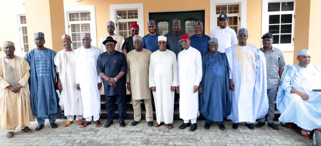 Atiku with governorship candidates of the PDP