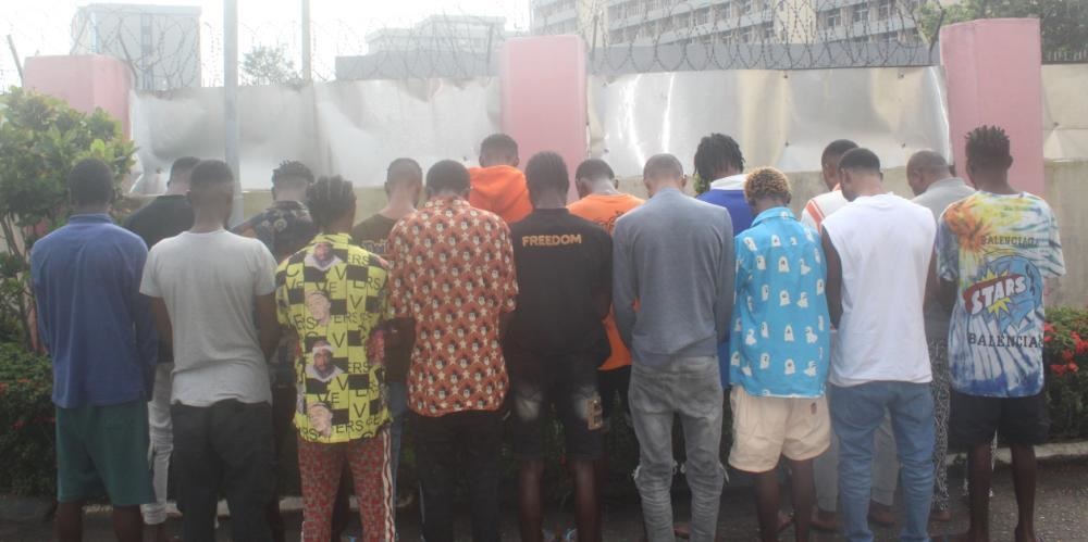 The 17 suspects arrested by EFCC in Benin city