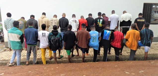 Operatives  of  the Enugu Zonal Command of EFCC arrest (41 suspected internet fraudsters in Awka, Anambra State.