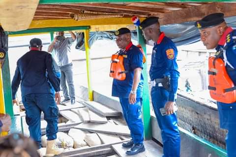 The wooden boat loaded with stolen oil nabbed by NSCDC operatives in Rivers