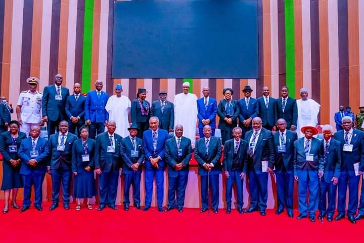 Buhari at the inauguration of Body of Benchers Complex in Abuja.