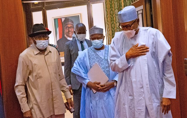 Buhari receives former president in Abuja