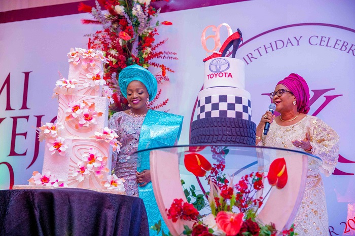 Mrs Ebun Adeola supervised the cutting of the second birthday cake