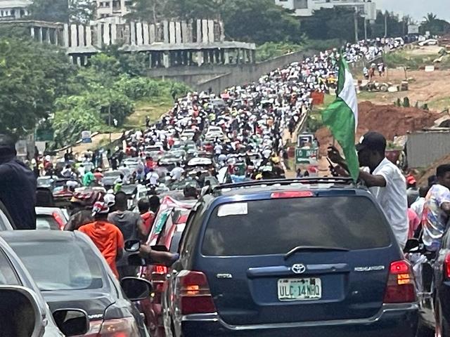Supporters of the Labour Party's presidential candidate in Abuja