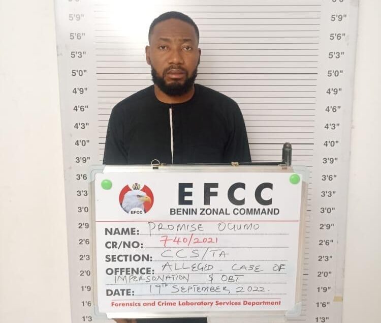 EFCC arraigns Promise Ogumu in Asaba