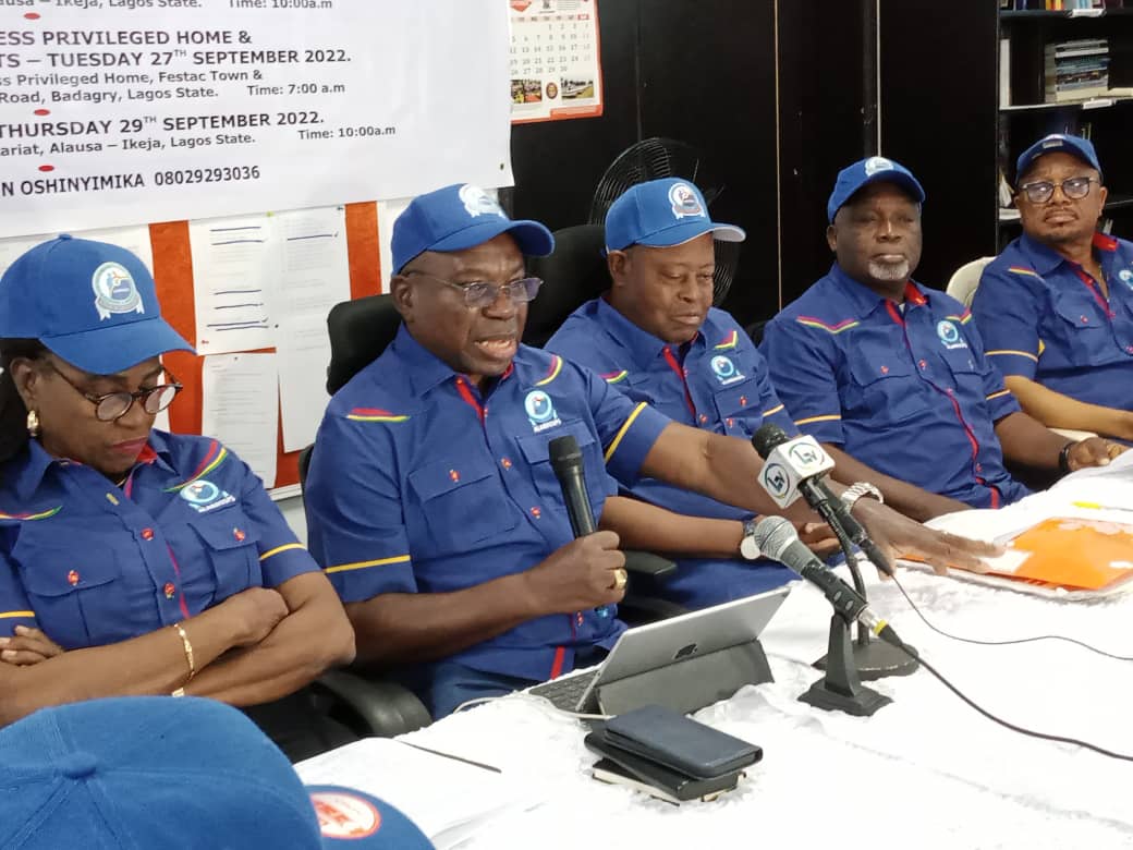 Dr. Femi Olugbile and other members addressing newsmen