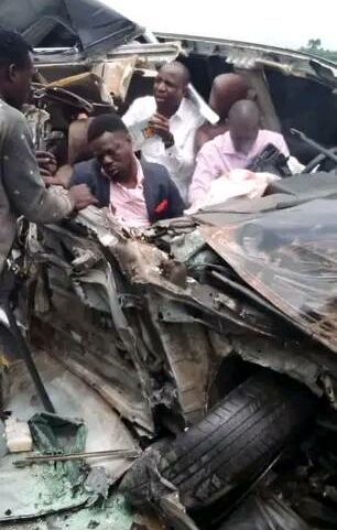The gospel singer and others during the accident
