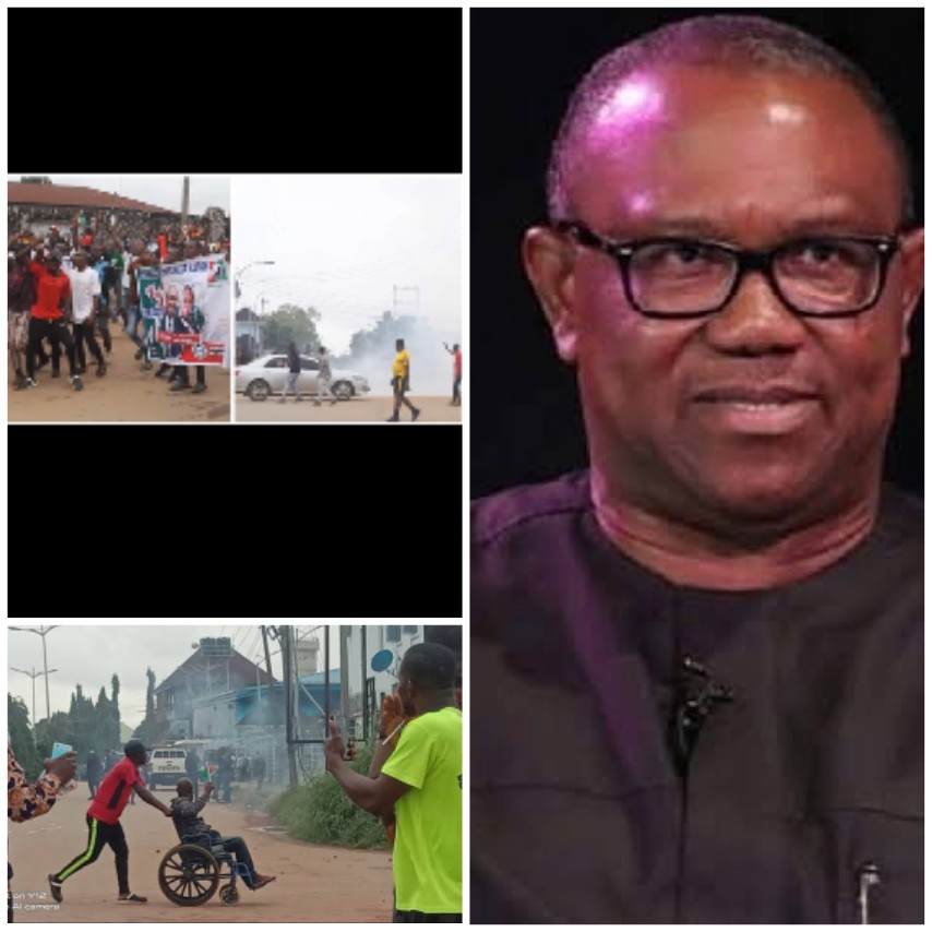 Police disperse supporters of Peter Obi with teargas