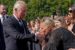 King Charles III meeting with mourners of Queen Elizabeth outside Buckingham Palace