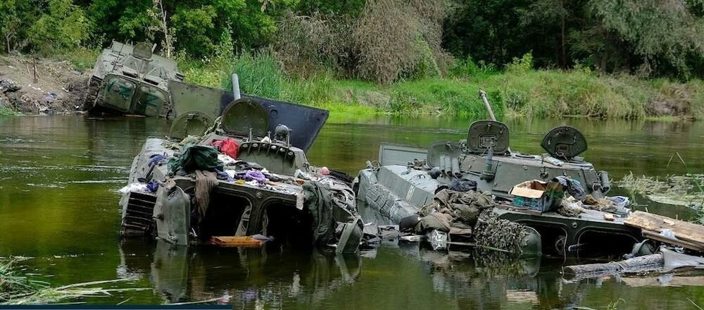 Russian tanks wrecked in Izium