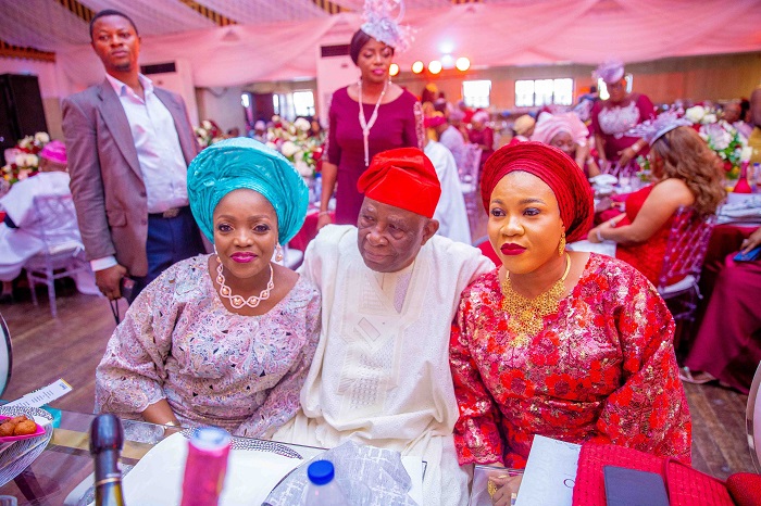 The celebrant with Chief Michael Adeojo and his wife, Taiwo Adeojo