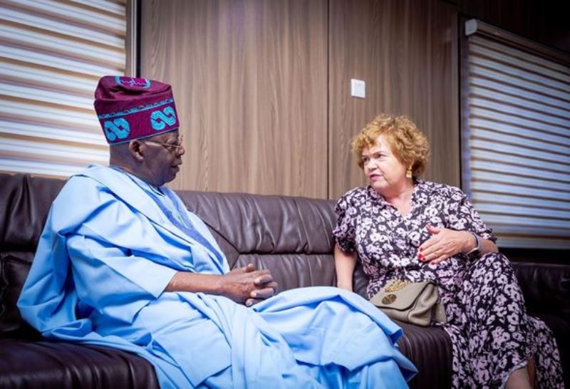 Tinubu with the British High Commissioner to Nigeria