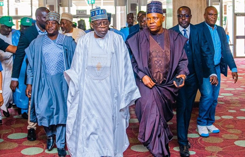 Tinubu and Shettima arriving at the event