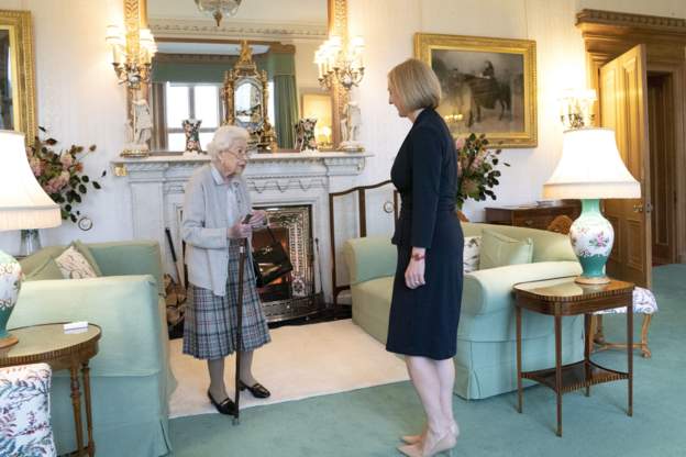 Liz Truss with the Queen