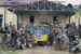 Ukrainian troops in one of the cities liberated